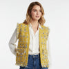 Gold Threaded Luxe Plaid Tweed Mustard Vest