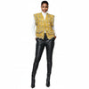 Gold Threaded Luxe Plaid Tweed Mustard Vest