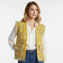 Gold Threaded Luxe Plaid Tweed Mustard Vest