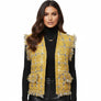 Gold Threaded Luxe Plaid Tweed Mustard Vest