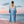 Kimono Lurex Stripe Blue Fringe for Women