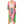 AKA Kimono Lurex Stripe Pink and Green