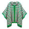 AKA Sorority Checkered Knit Pink and Green Cape