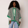 AKA Sorority Checkered Knit Pink and Green Cape