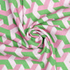 Kimono Pink Green Block Print AKA Women