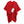 DST Sorority Red Knit Ivory Fur Ruana Scarf Wrap