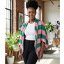 AKA Pink and Green Stripe Fringe Cocoon Top