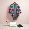 AKA Pink and Green Stripe Fringe Cocoon Top