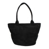 Tote Bag Yellow Suede Black Trim Shoulder Purse