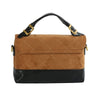 Top Handle Bag Brown Suede and Black Flap Purse