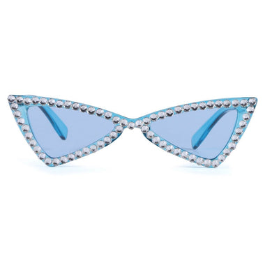 Sunglasses Blue Cat Eye Rhinestone Retro Eyewear