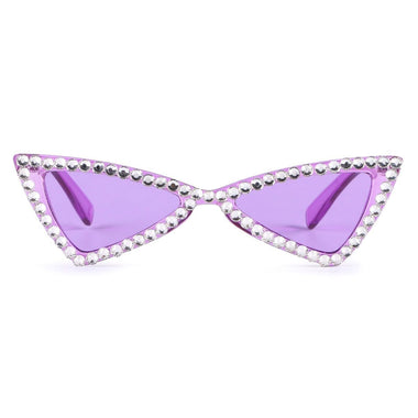 Sunglasses Purple Cat Eye Rhinestone Retro Eyewear