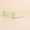 Sunglasses Green Rectangle Rhinestone Fringe
