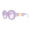 Sunglasses Purple Oversized Geo Luxe Eyewear