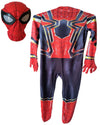 Spider Man Youth Deluxe Zentai Halloween Costume Stretch Spandex Wrist Red Black Eye Mask - DJ Comics