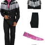 Cowboy Rodeo Adult Ken Barbie Cosplay Costume 70s 80s Hippie Disco Outfits Fringe Top Flare Pant Halloween