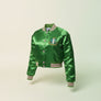 AKA Greek Apparel S Cropped Satin Varsity Jacket