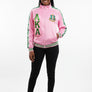 AKA Greek Apparel M Pink Zip Up Track Jacket