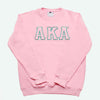 AKA Greek Gear L Pink Embroidered Crew Sweatshirt