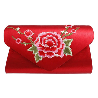 Evening Clutch Red Floral Envelope Bag Women