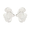 Studs Irregular Silver Folded Petal Flower Earrings