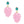 AKA Pink and Green Tropical Leaf Drop Earrings