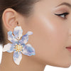 Drop Marbled Blue Botanical Chic Floral Earrings