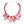 Collar Red Pink Coral Coastal Chic Link Necklace
