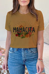 Diona J Mother's Day Mamacita Graphic Tee Shirt Short Sleeve Size S Natural