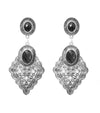 Metal Drop Silver Earrings