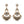 Metal Drop Burnished Gold Earrings