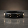Bangle Marbled Black and Gold Quatrefoil Bracelet