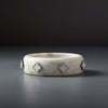 Bangle Marbled Ivory and Gold Quatrefoil Bracelet