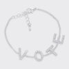 Bracelet VOTE Rhinestone Silver Chain for Women