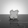 Mini Silver Quatrefoil Sparkle Crossbody Compact
