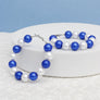 ZPB Sorority Blue White 60mm Pearl Hoop Earrings