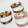Dazzling Duet: Red & Black Signature Hoops