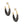 Hoops Marbled Black Gold Tipped C Shaped Earrings