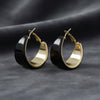 Hoop Black Resin Coated Classic Wide Gold Earrings