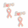 Gold Love Heart Ribbon Earrings