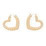 Hoops Twisted Gold Metal Heart Earrings for Women