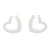 Hoops Twisted Silver Metal Heart Earrings Women