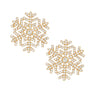 Stud Radiating Snowflake Gold Earrings for Women