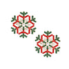 Stud Radiating Snowflake Red Green Earrings Women