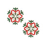 Stud Radiating Snowflake Red Green Earrings Women