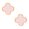 Studs Gold Pink Quatrefoil Clover Earrings Women