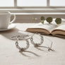 Hoop White Pearl Crystal Heart Star Flower Earrings