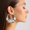 Hoop Fashion House Chic Black and Gold Earrings