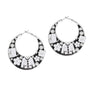 Hoop Fashion House Chic Black and Silver Earrings