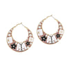 Hoop Fashion House Chic Pink and Gold Earrings